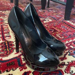Black Patent Leather Platform Heels